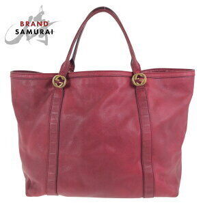 GUCCI Interlocking Red Leather Tote Bag Shoulder